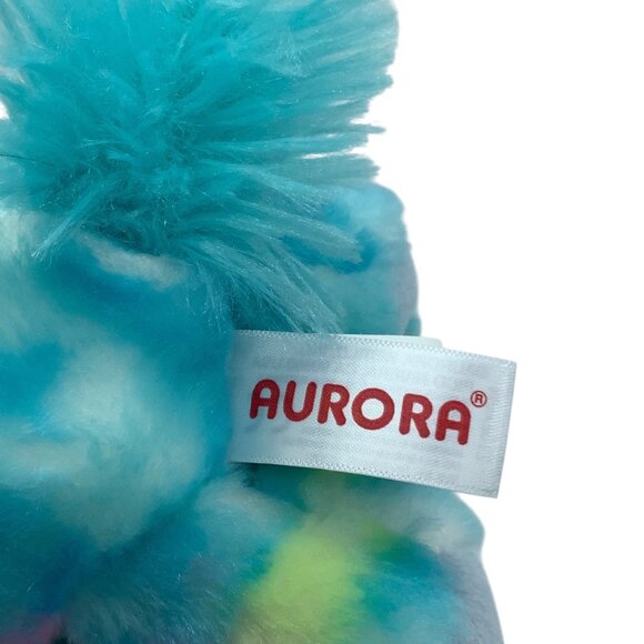 Aurora Bright Fancies Blueberry Ripple Unicorn Plush Toy 8" Long Multicolor NEW - Picture 2 of 7
